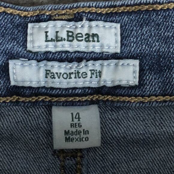LL Bean Jeans Womens 14 Favorite Fit 34X30 Blue Denim Straight Leg Stretch - Picture 3 of 14